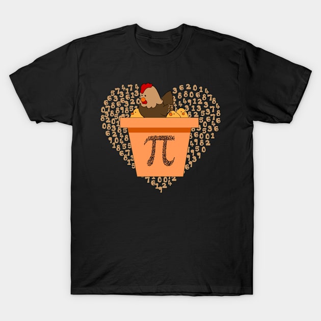 Pi Day Chicken Pot Pi T-Shirt by Rengaw Designs